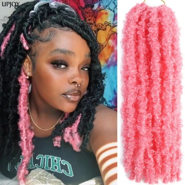Pink Butterfly Locs Crochet Hair Distressed Faux Locs Crochet Hair